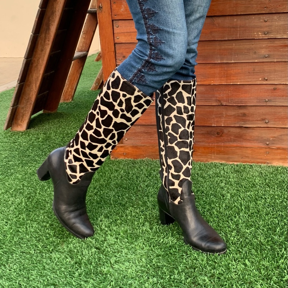 COPY - Diego Di Luca Calf Hair/Leather Knee High Boots